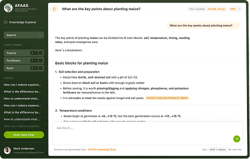 Screenshot of the platform interface
